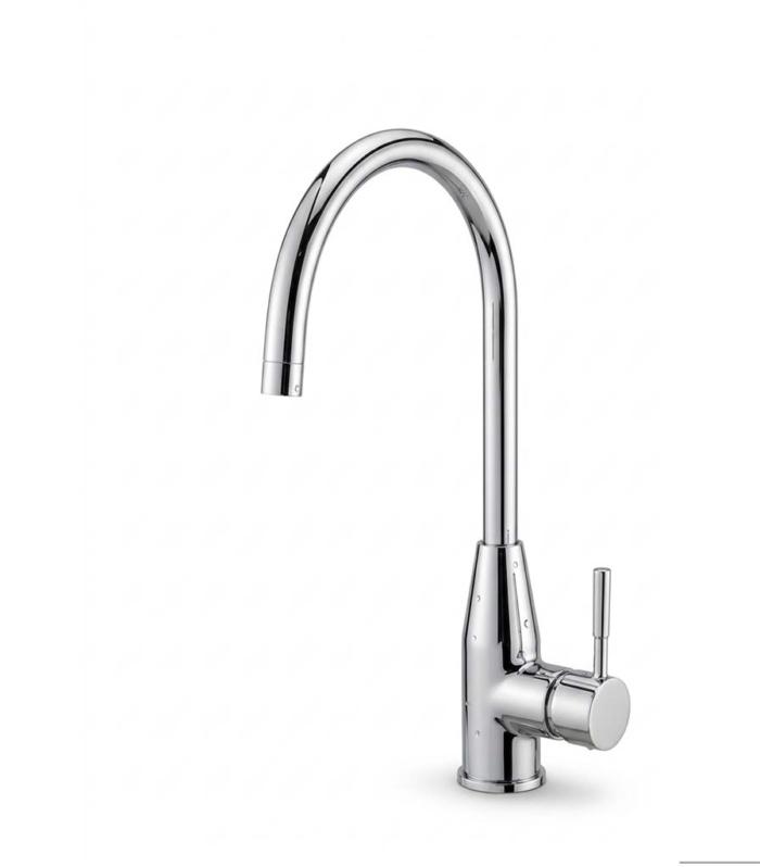 single lever mixer for kitchen faucet with side lever swinigng spout