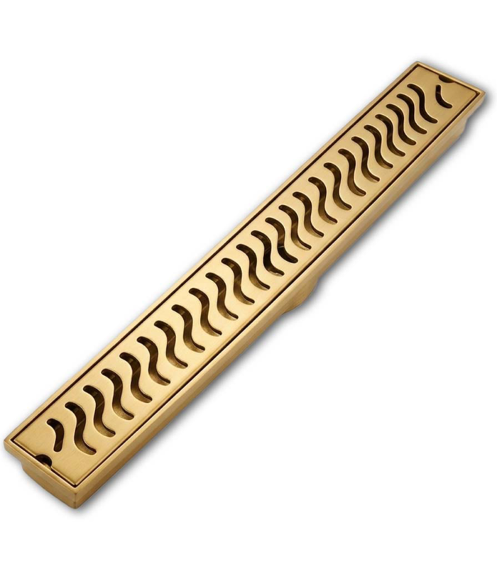 SS 304 WAVE SHOWER DRAIN CHANNEL GOLD 5INCH  (18x5 INCH)