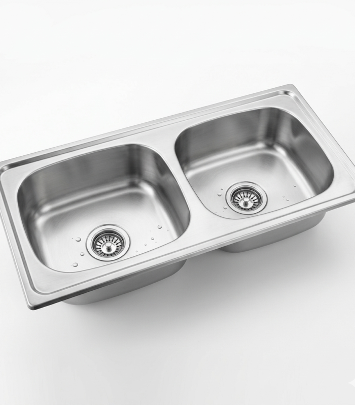 Double bowl oval kitchen sink (37X18X8)