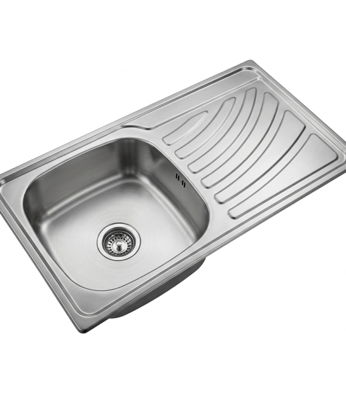 Drain board oval kitchen sink (37x18x8)