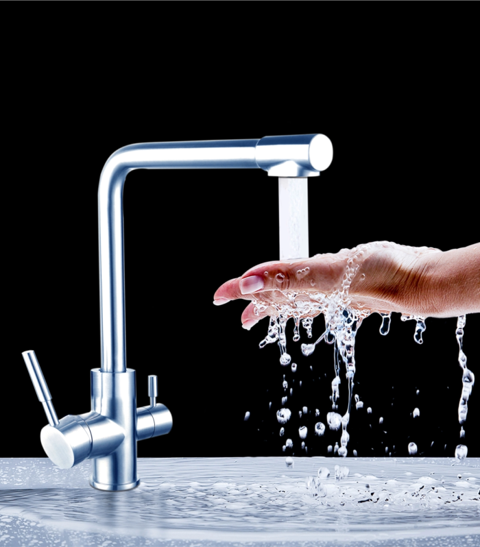 Single Lever Mixer for Kitchen Sink with both side lever Separate Inlet & Outlet for Drinking Water